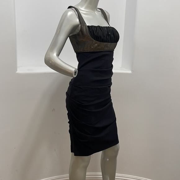 Nicole Miller Collection Sheath Tuck Dress Cocktail Party Size 6 - Picture 4 of 13